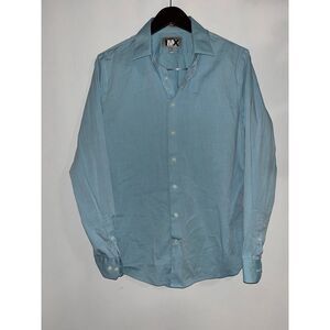 Express Men's 1MX Blue Button‎ Up Collard Long Sleeve Size Medium